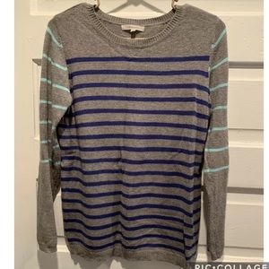 41 Hawthorn Striped Gray Blue Mint Sweater Sz XS